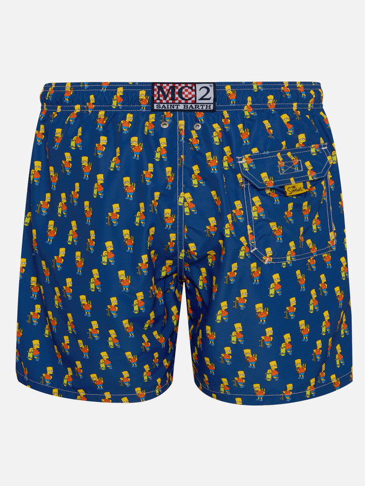 Man light fabric swim shorts with skater Bart print | THE SIMPSONS SPECIAL EDITION
