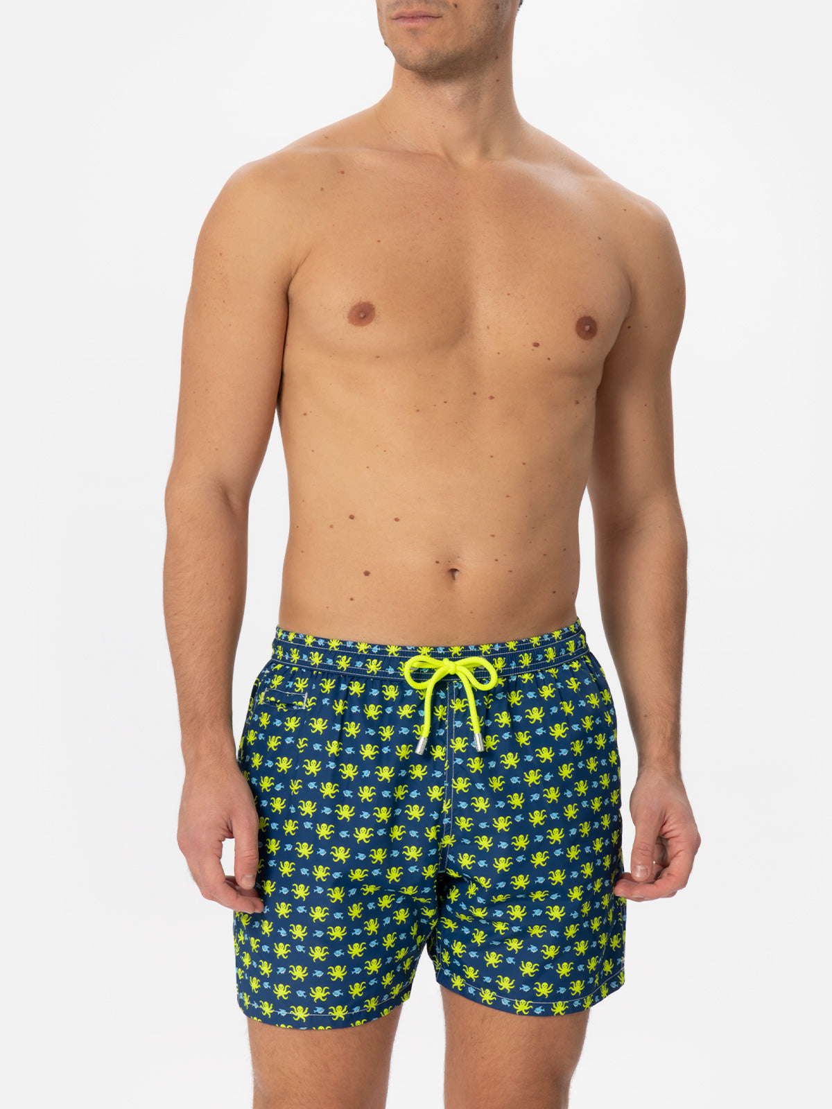 Man light fabric swim shorts with fish and octopus print - MC2 Saint Barth