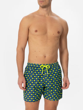 Man light fabric swim shorts with fish and octopus print - MC2 Saint Barth