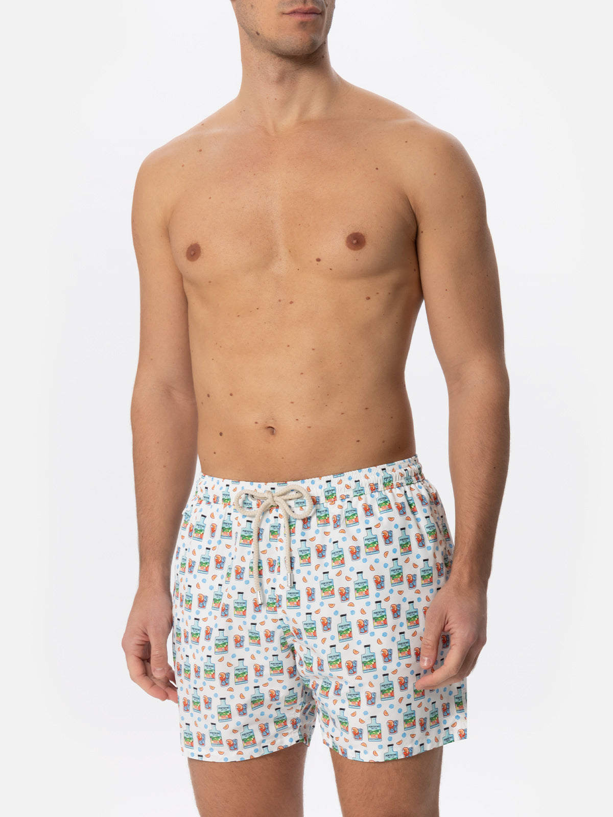 Herren-Badeshorts aus leichtem Stoff mit Gin-Print | PORTOFINO DRY GIN SONDEREDITION