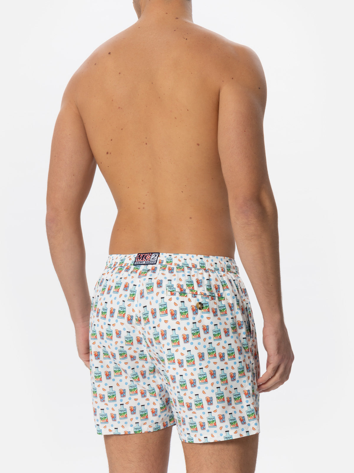 Herren-Badeshorts aus leichtem Stoff mit Gin-Print | PORTOFINO DRY GIN SONDEREDITION