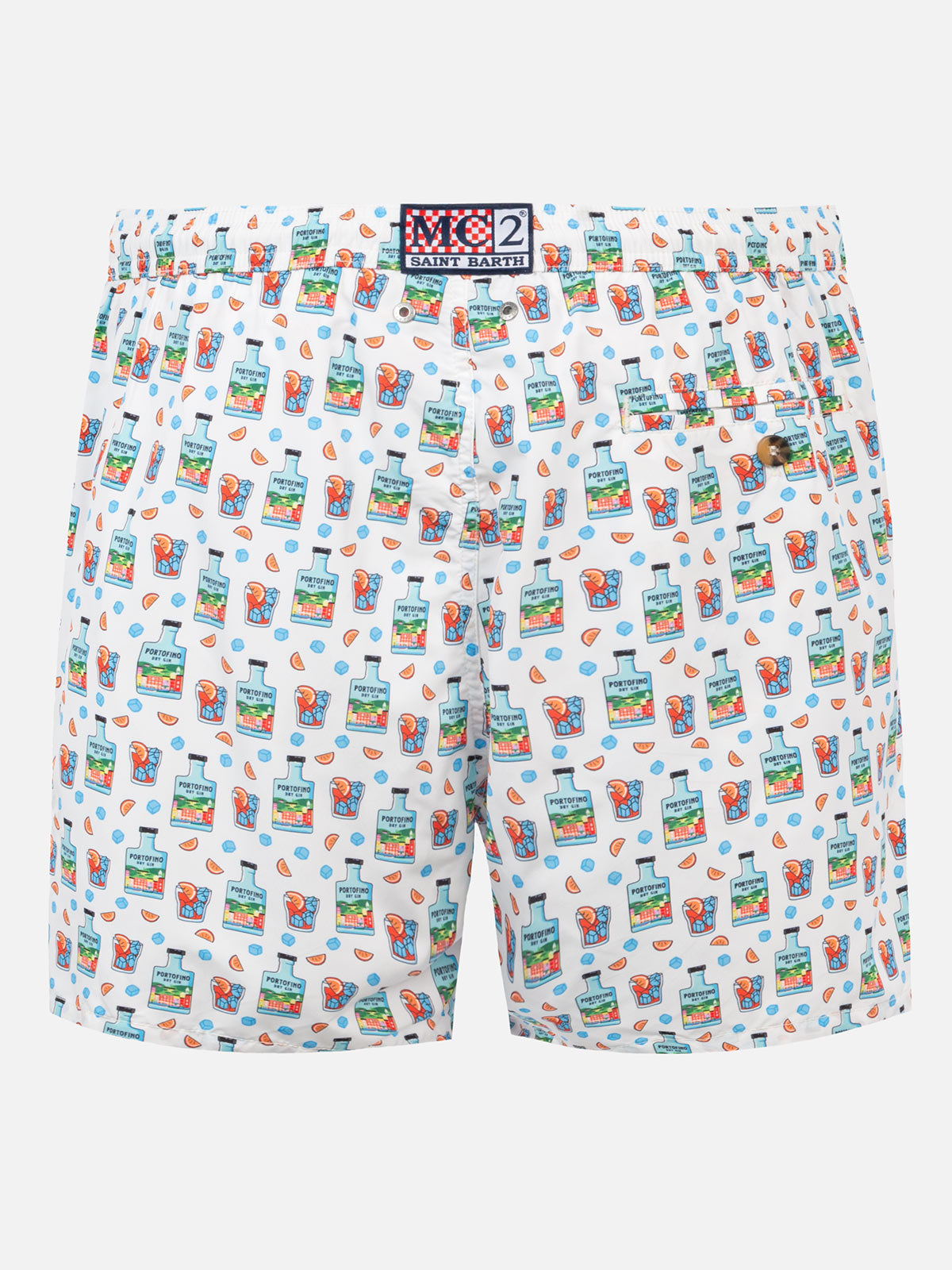 Herren-Badeshorts aus leichtem Stoff mit Gin-Print | PORTOFINO DRY GIN SONDEREDITION