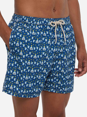 Herren-Badeshorts aus leichtem Stoff mit Tequila-Aufdruck