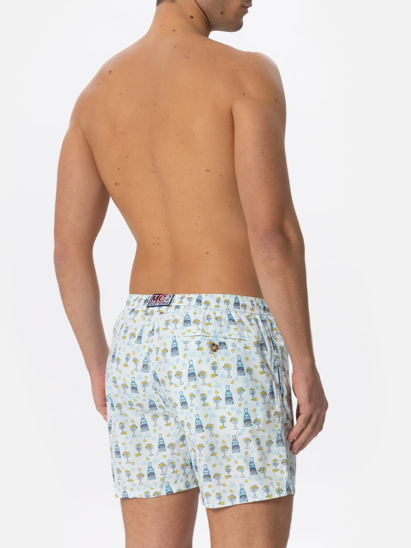 Herren-Badeshorts aus leichtem Stoff mit Gin-Print | GIN MARE SONDEREDITION