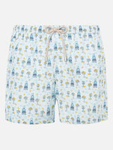 Herren-Badeshorts aus leichtem Stoff mit Gin-Print | GIN MARE SONDEREDITION