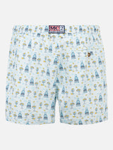 Man light fabric swim shorts with gin print | GIN MARE SPECIAL EDITION