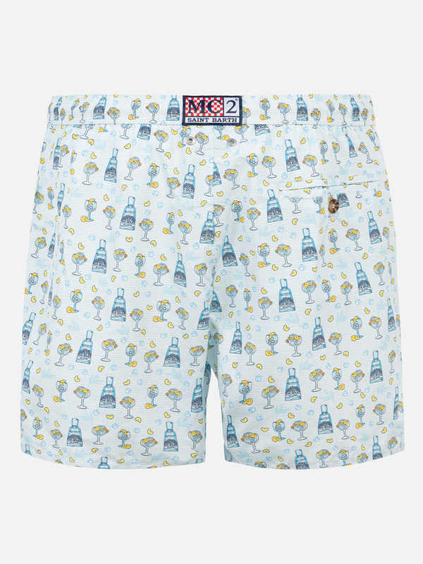 Herren-Badeshorts aus leichtem Stoff mit Gin-Print | GIN MARE SONDEREDITION