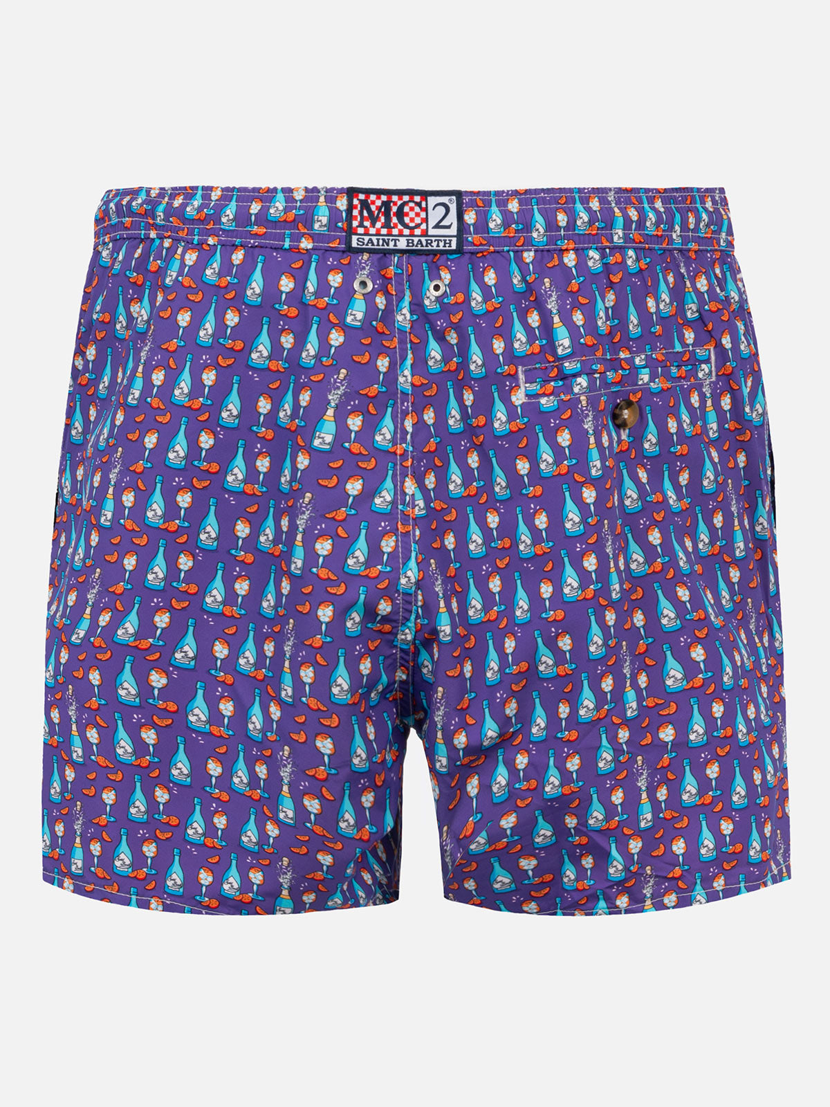 Man light fabric swim shorts with Aperol Spritz print | APEROL SPECIAL EDITION - MC2 Saint Barth