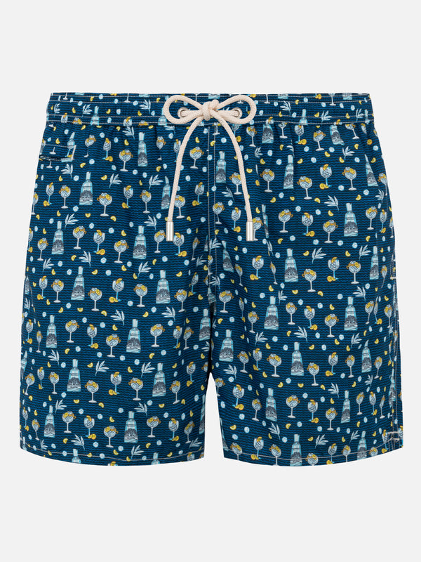 Herren-Badeshorts aus leichtem Stoff mit Gin-Mare-Print | GIN MARE SONDEREDITION