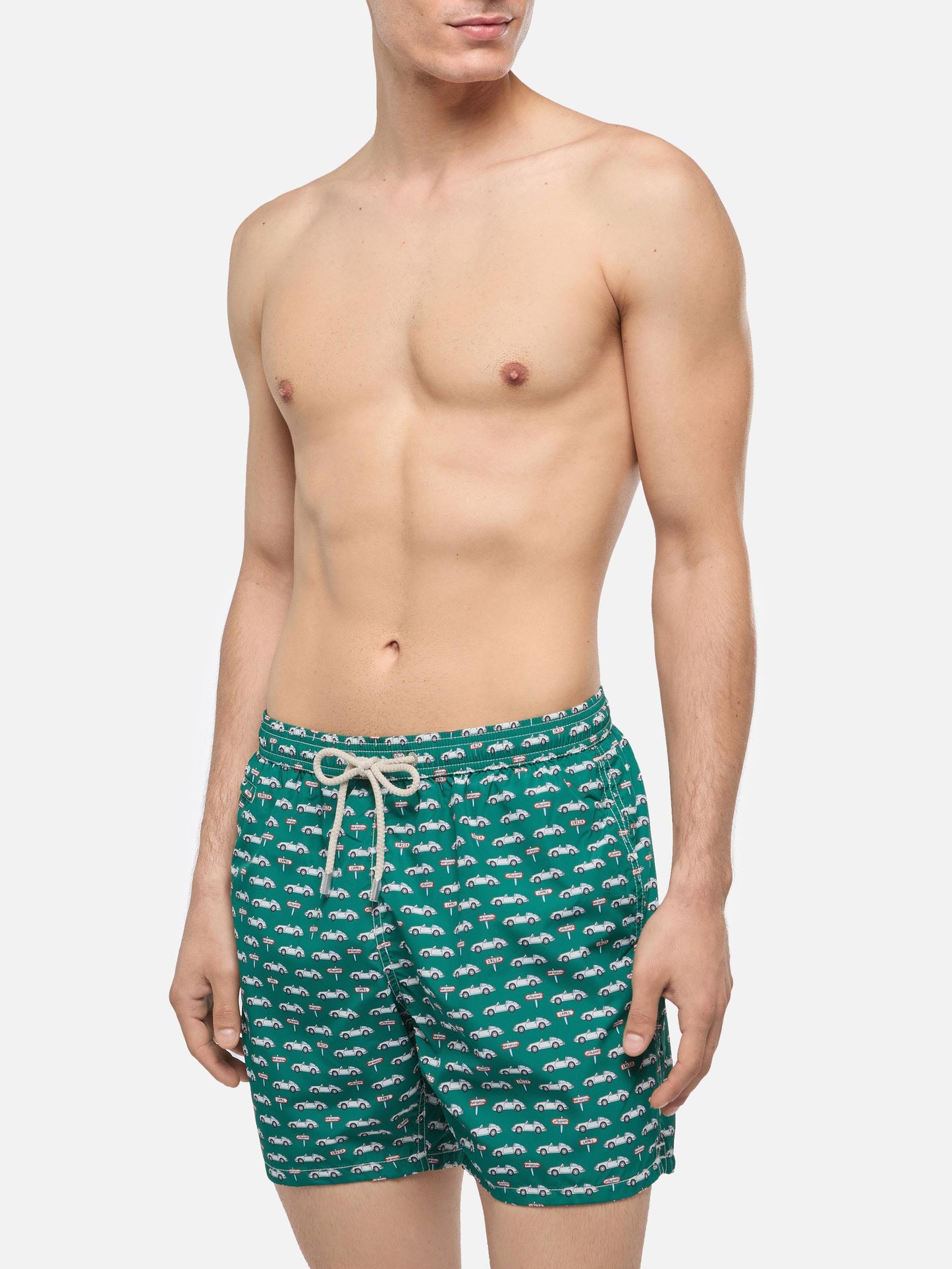 Lightweight fabric swim shorts Lighting with sporty car print - MC2 Saint Barth