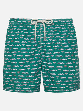 Lightweight fabric swim shorts Lighting with sporty car print - MC2 Saint Barth
