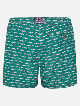 Lightweight fabric swim shorts Lighting with sporty car print - MC2 Saint Barth