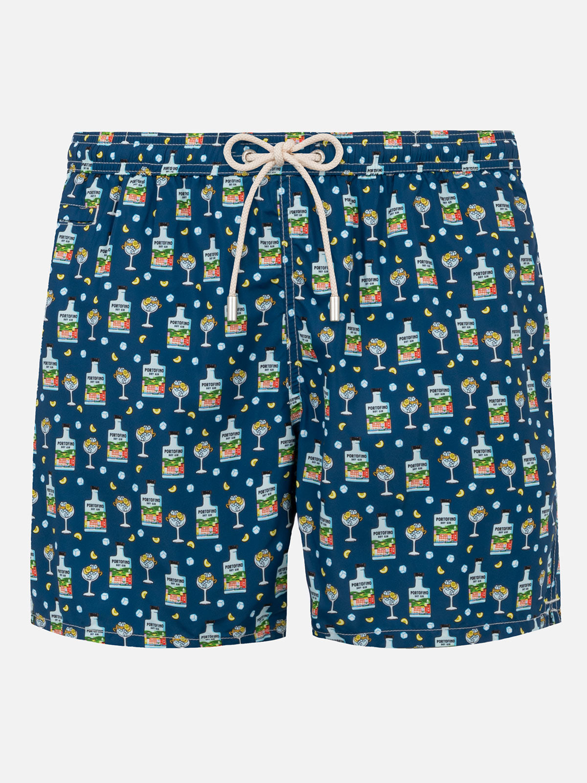 Man light fabric swim shorts with Portofino gin print | PORTOFINO DRY GIN SPECIAL EDITION - MC2 Saint Barth