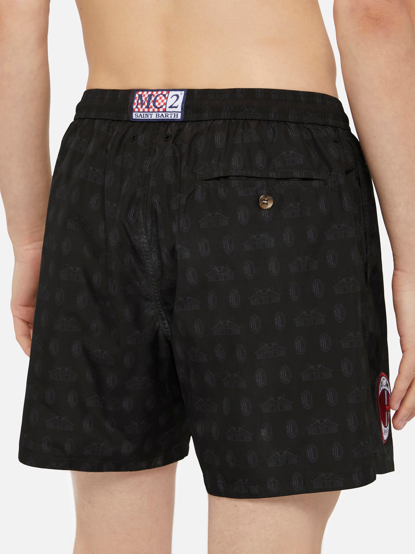 Leichte Badehose aus Lightning-Material mit Milan-Print | AC MILAN SPECIAL EDITION