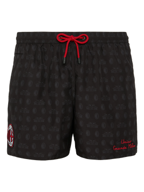 Lightweight fabric swim shorts Lighting with Milan print | AC MILAN SPECIAL EDITION - MC2 Saint Barth