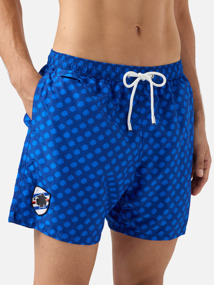 Lightweight fabric swim shorts Lighting with Sampdoria print | UC SAMPDORIA SPECIAL EDITION