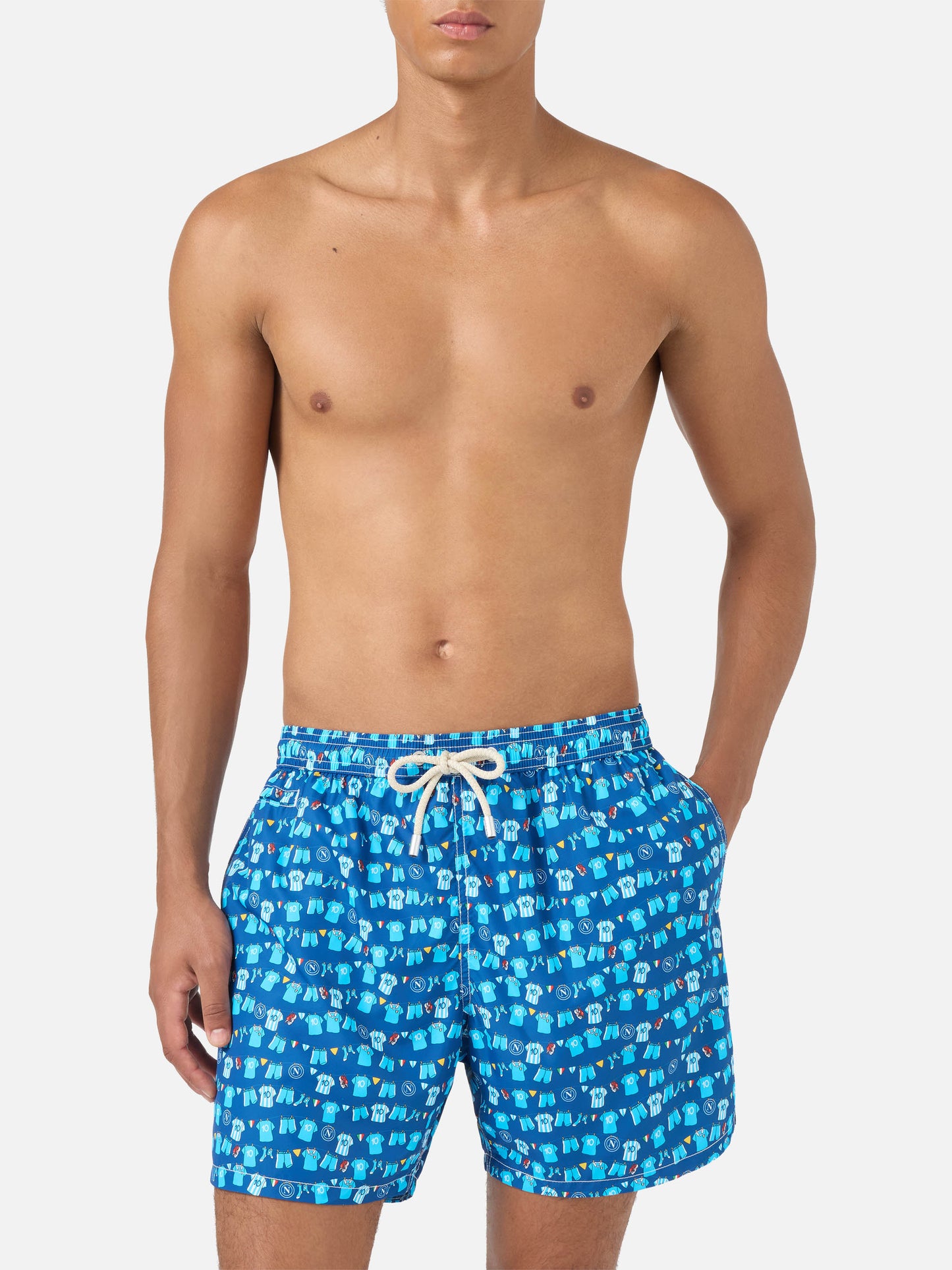 Short de bain Lighting Micro Fantasy bleu marine avec imprimé SSC Napoli Balconi | SSC NAPOLI SPECIAL EDITION 