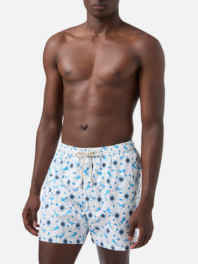 White Lighting Micro swim shorts with scuba watches and divers all-over print