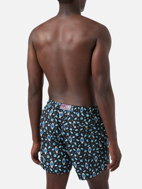Black Lighting Micro swim shorts with oysters and watches all-over print