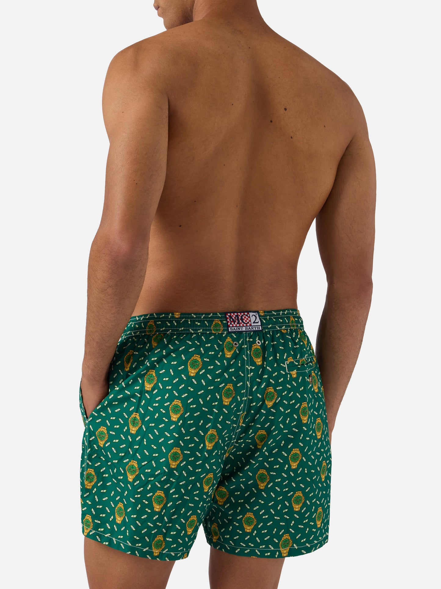 Costume mare Lighting Micro verde con stampa rich mayer all-over