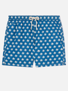 Blaue Lighting Micro-Badeshorts mit Oktopus-Print 
