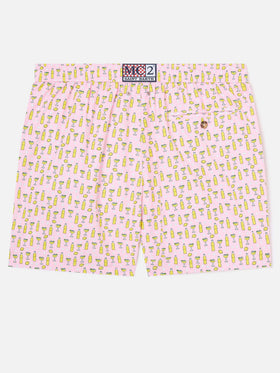 Pink Lighting Micro swim shorts with Tassoni cocktail print | Special Edition