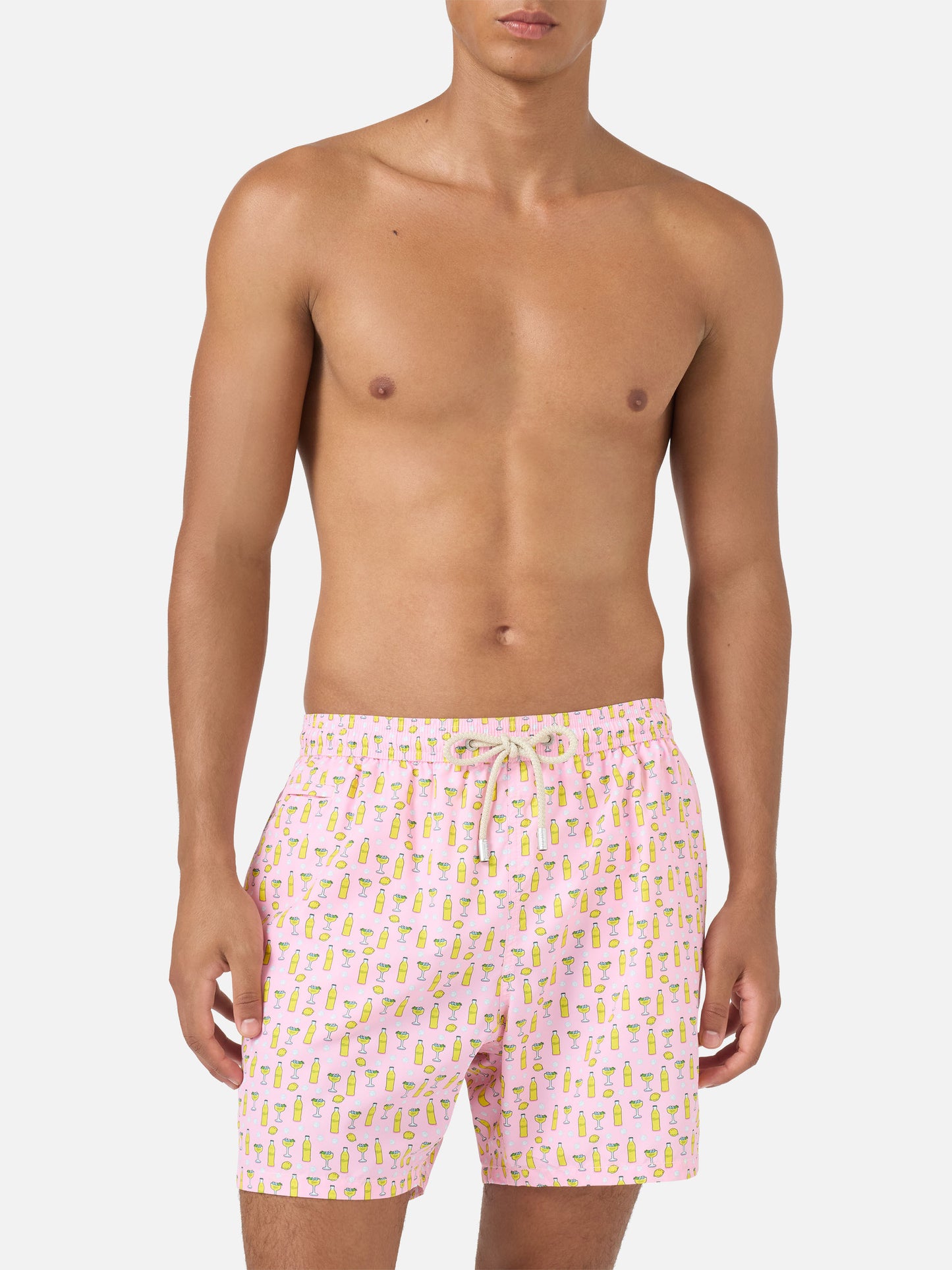 Pink Lighting Micro swim shorts with Tassoni cocktail print | Special Edition