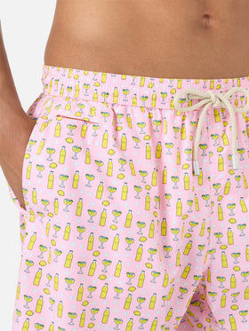Pink Lighting Micro swim shorts with Tassoni cocktail print | Special Edition