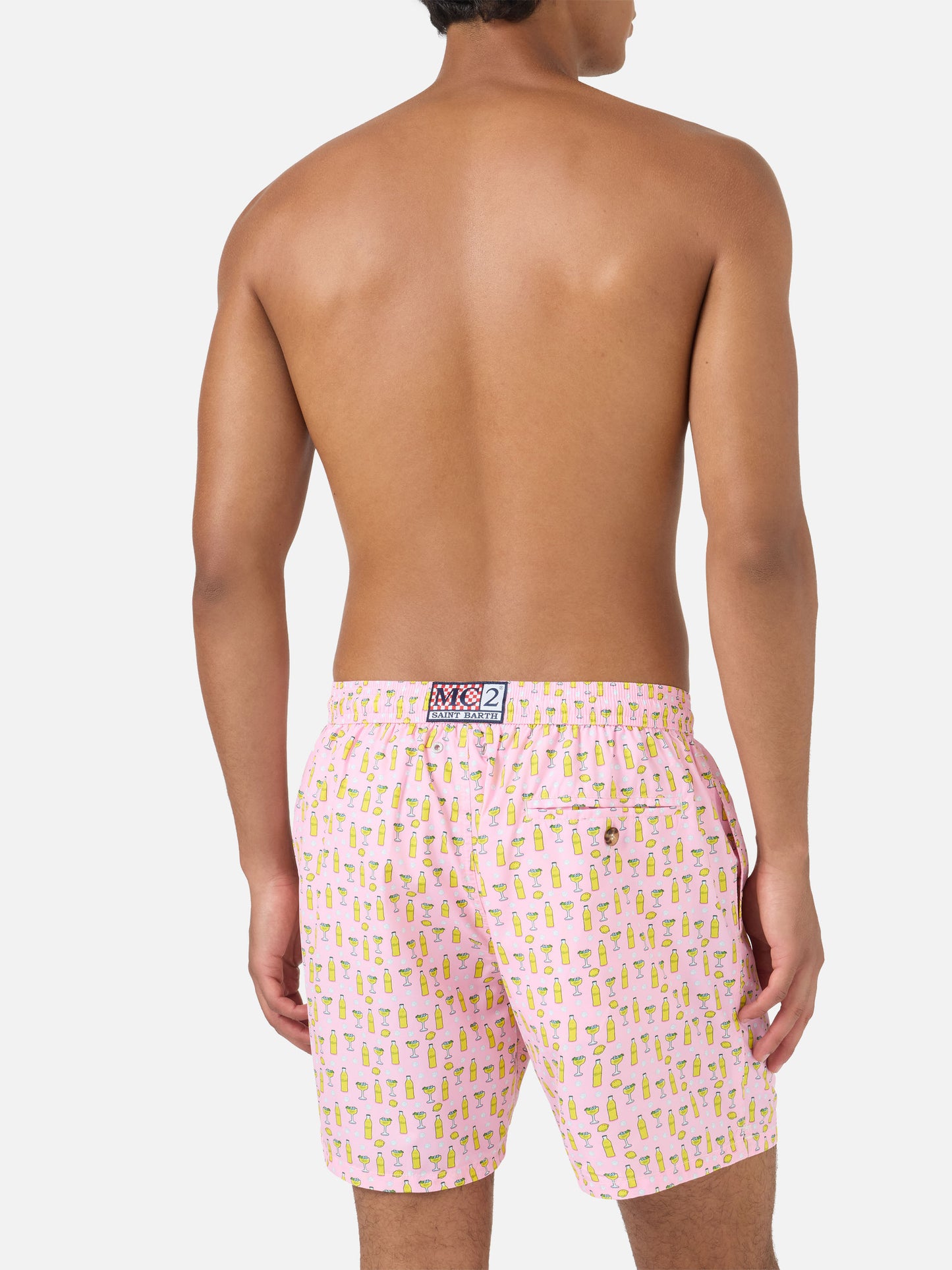 Pink Lighting Micro swim shorts with Tassoni cocktail print | Special Edition