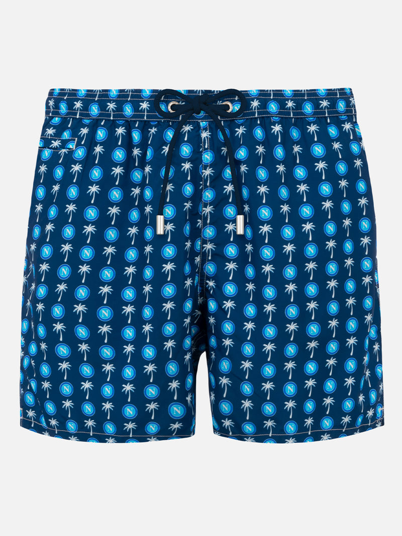 Herren-Badeshorts aus leichtem Stoff mit Napoli-Logo-Print | SSC NAPOLI SONDEREDITION