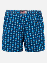 Herren-Badeshorts aus leichtem Stoff mit Napoli-Logo-Print | SSC NAPOLI SONDEREDITION