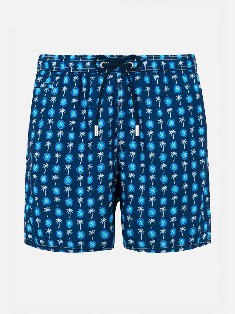 Herren-Badeshorts aus leichtem Stoff mit Napoli-Logo-Print | SSC NAPOLI SONDEREDITION