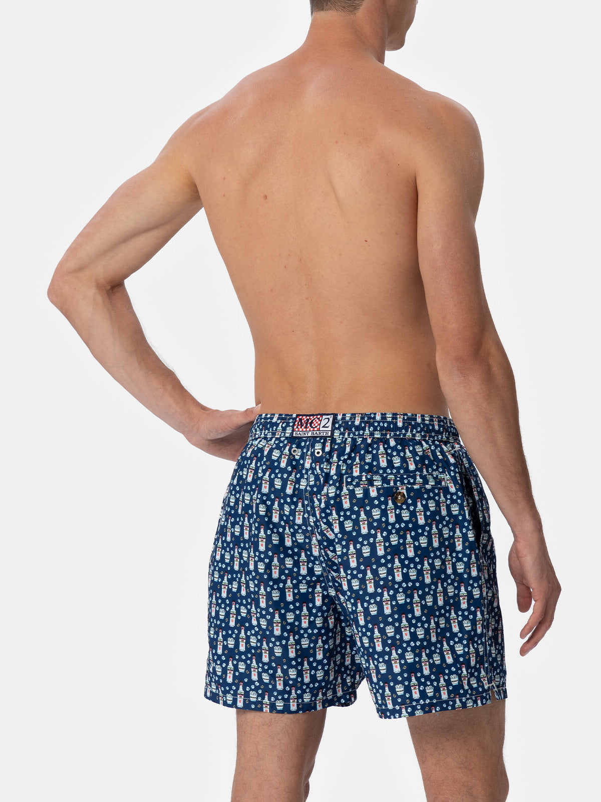 Man lightweight fabric swim-shorts Lighting Micro Fantasy with Sambuca Molinari print| SAMBUCA MOLINARI SPECIAL EDITION - MC2 Saint Barth