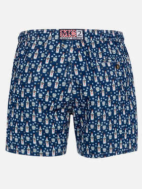 Costume da bagno da uomo in tessuto leggero Lighting Micro Fantasia con stampa Sambuca Molinari| EDIZIONE SPECIALE SAMBUCA MOLINARI