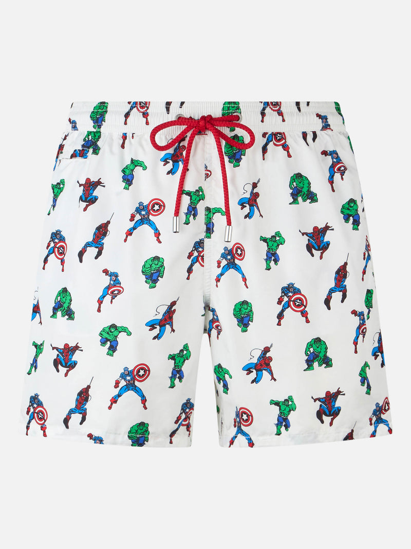 Man lightweight fabric swim-shorts Lighting Micro Fantasy with Marvel Super Heroes print | MARVEL SPECIAL EDITION