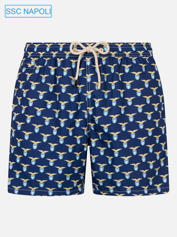 Man lightweight fabric swim shorts with Lazio logo print | SS LAZIO SPECIAL EDITION