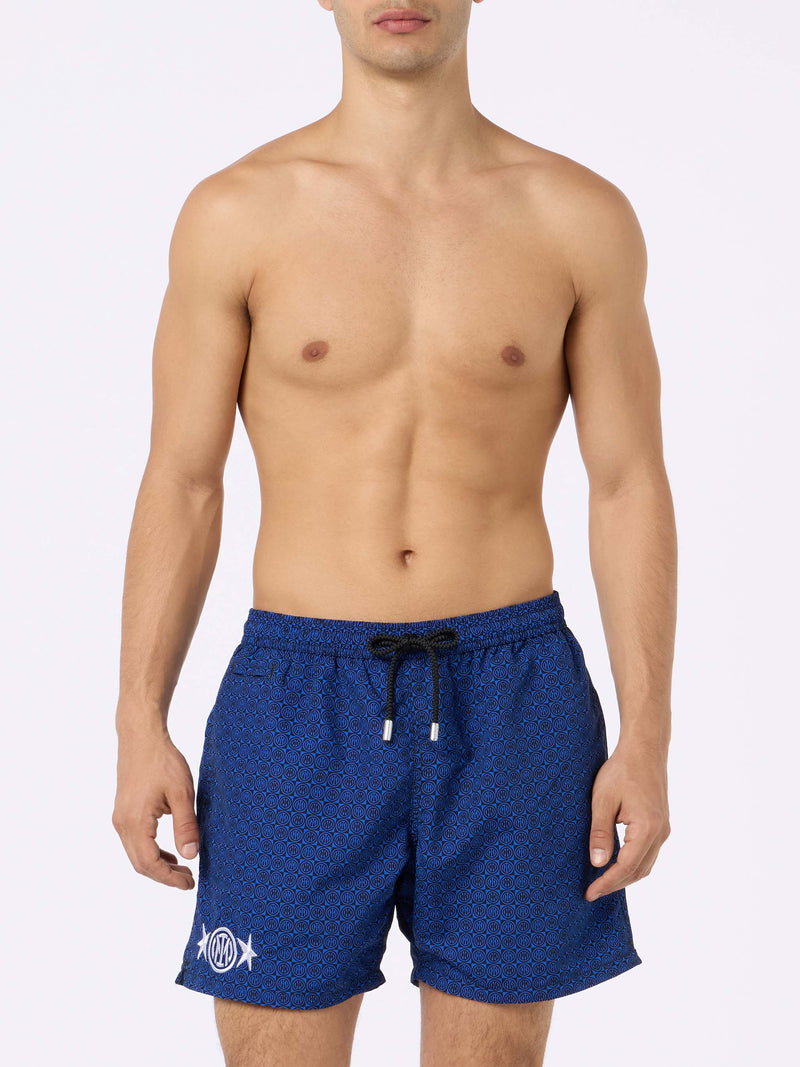 Man lightweight fabric swim-shorts Lighting Micro Fantasy with Inter print | INTER SPECIAL EDITION