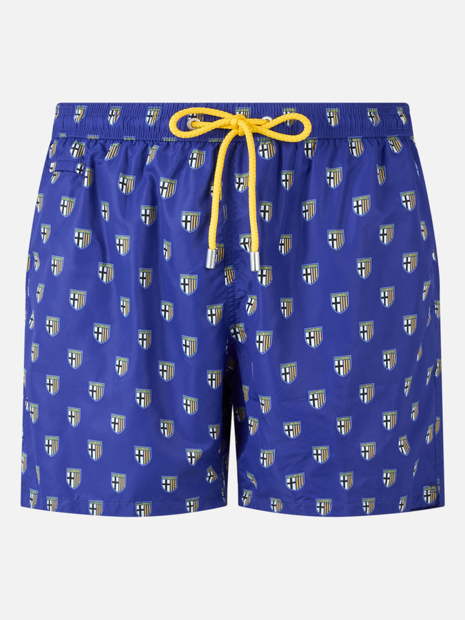 Mc2 Saint Barth Man lightweight fabric swim shorts with Parma logo print | PARMA CALCIO SPECIAL EDITION