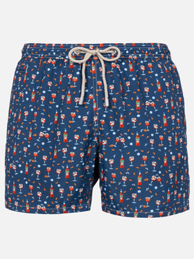Herren-Badeshorts aus leichtem Stoff Lighting Micro Fantasy mit Aperol Spritz-Aufdruck | APEROL SONDEREDITION