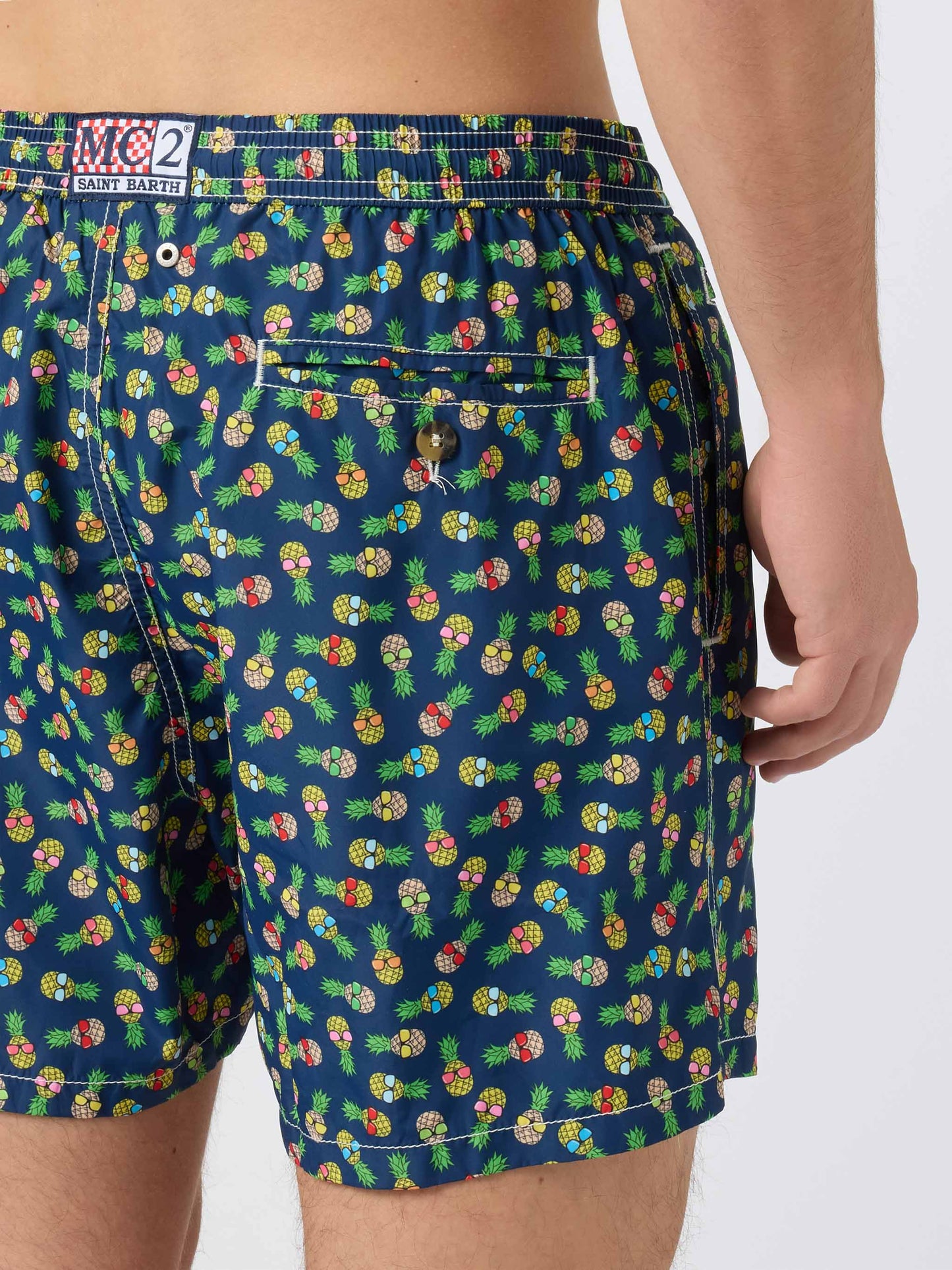 Boxer mare Lighting in tessuto leggero con stampa ananas