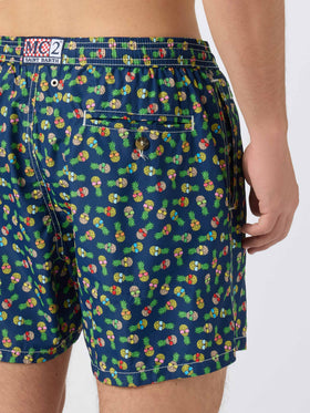 Boxer mare Lighting in tessuto leggero con stampa ananas