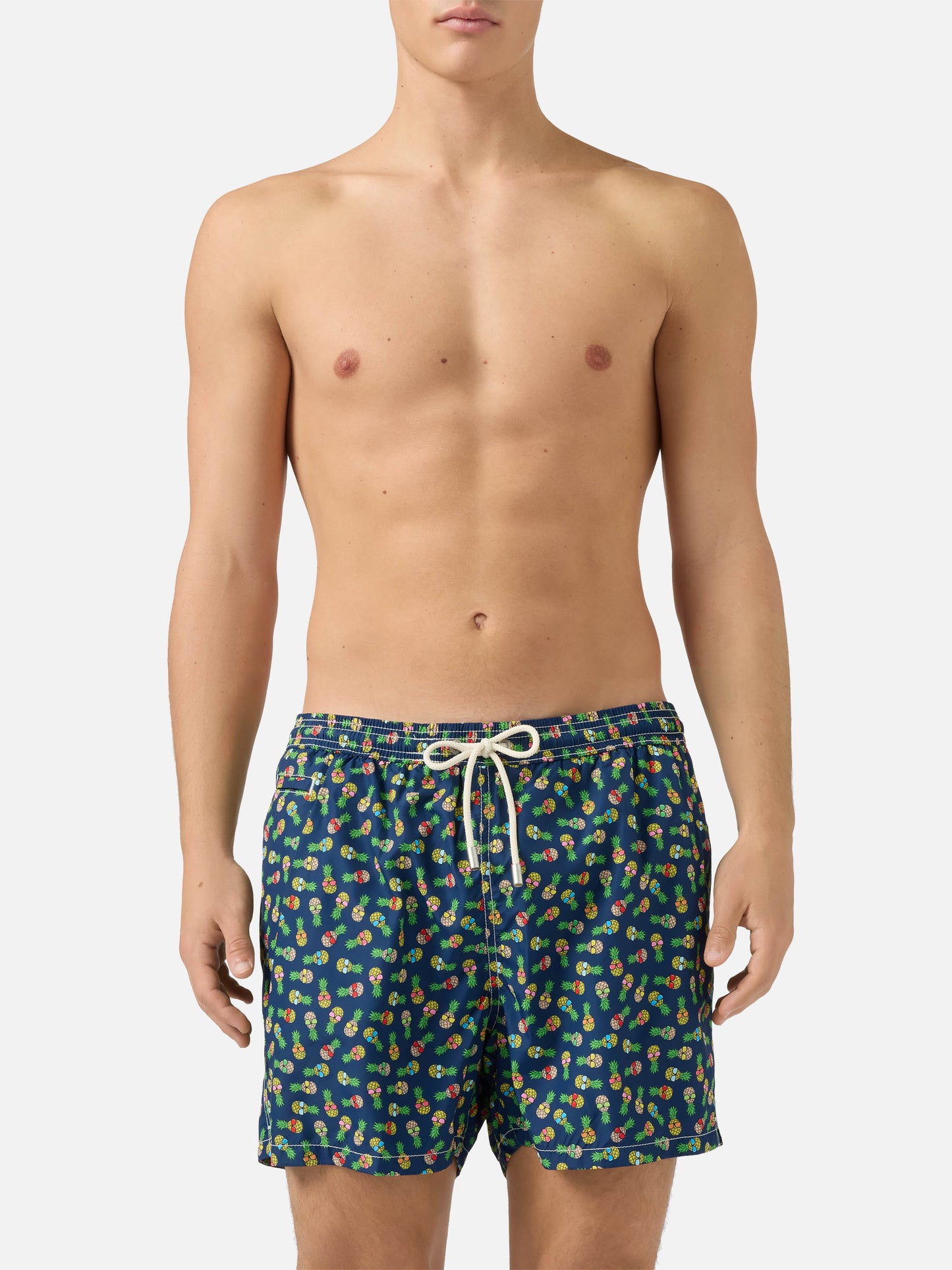 Boxer mare Lighting in tessuto leggero con stampa ananas