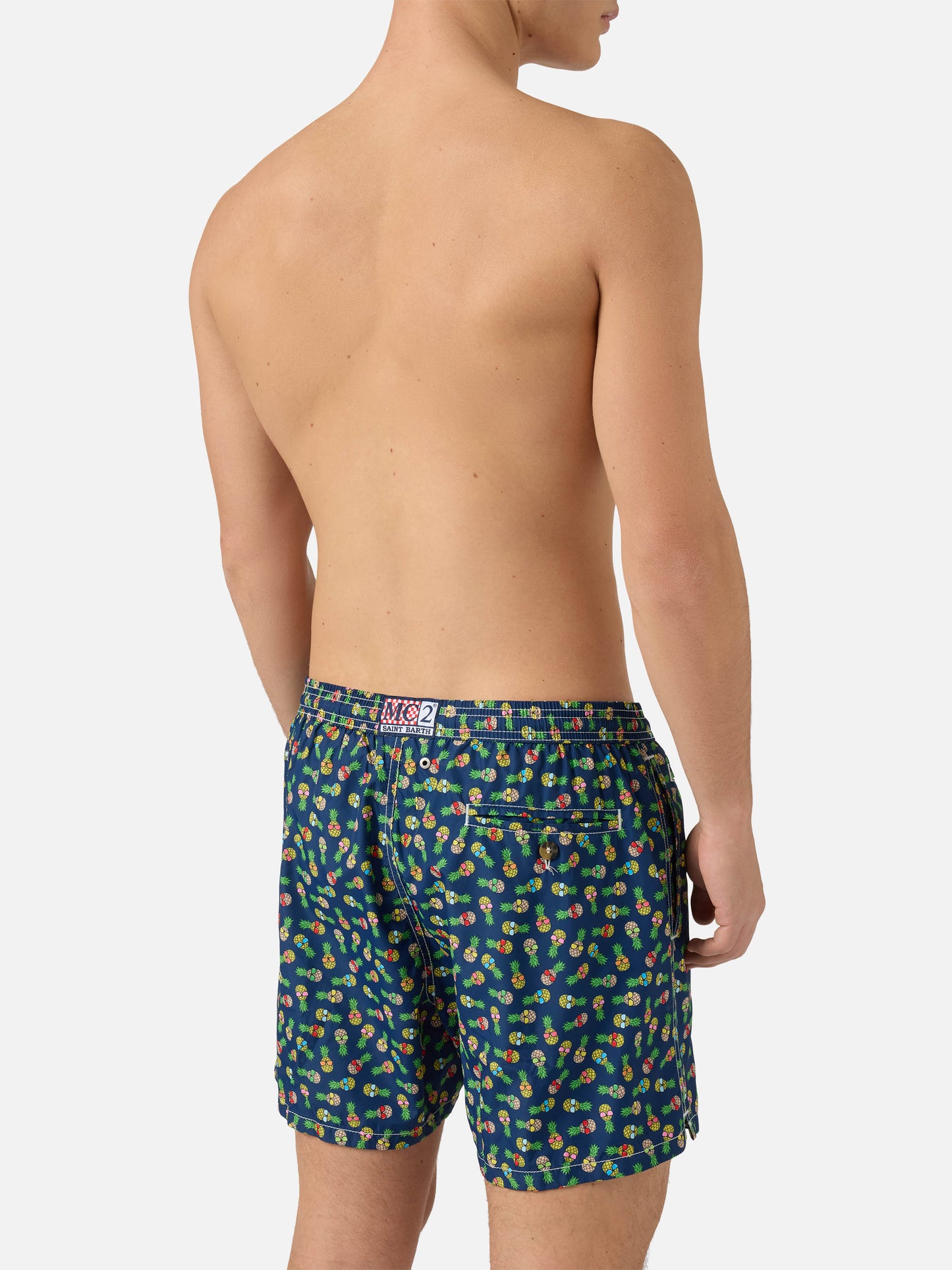 Boxer mare Lighting in tessuto leggero con stampa ananas