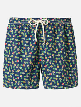 Boxer mare Lighting in tessuto leggero con stampa ananas