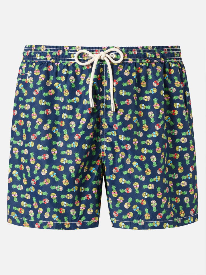 Boxer mare Lighting in tessuto leggero con stampa ananas