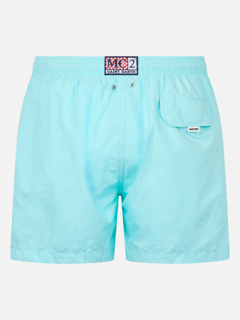 Badeshorts für Herren aus leichtem, wassergrünem Stoff Lighting Pantone | PANTONE-SONDERAUSGABE