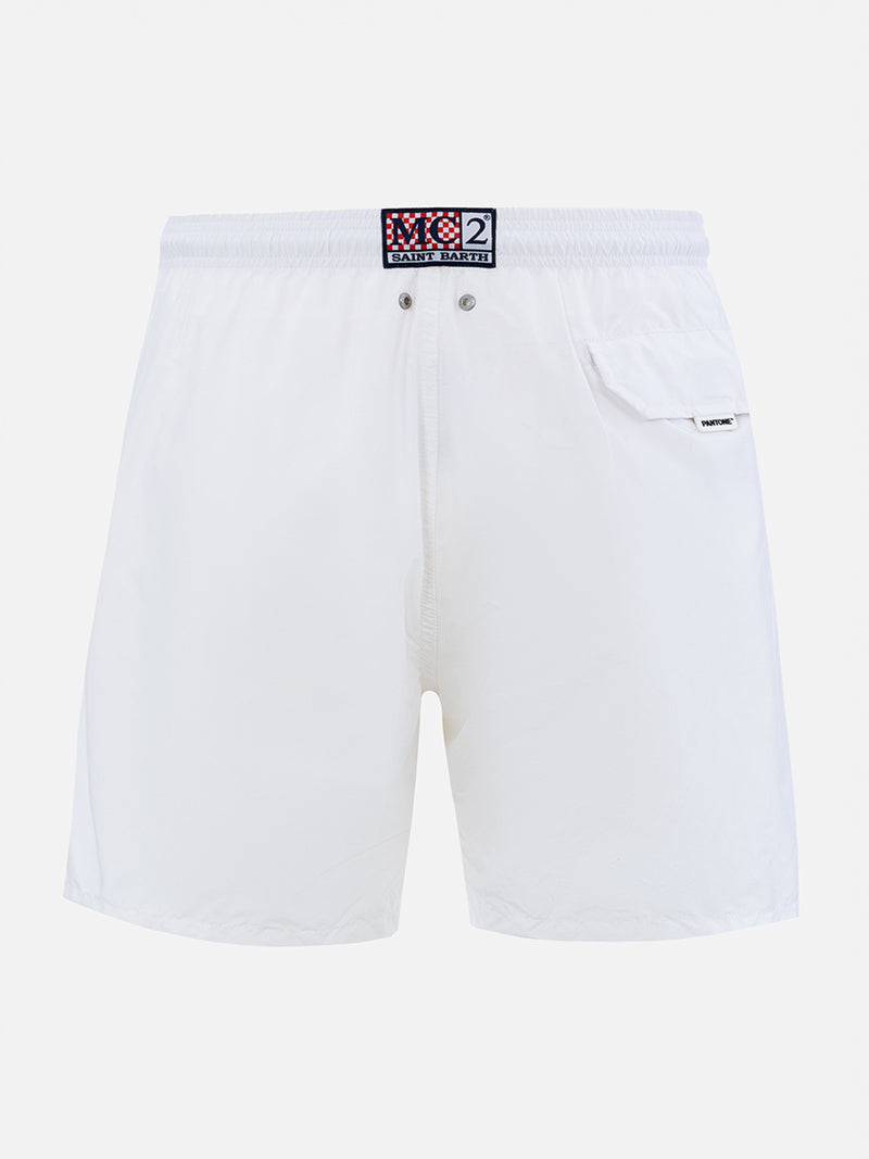 Man lightweight fabric white swim shorts Lighting Pantone | PANTONE® SPECIAL EDITION