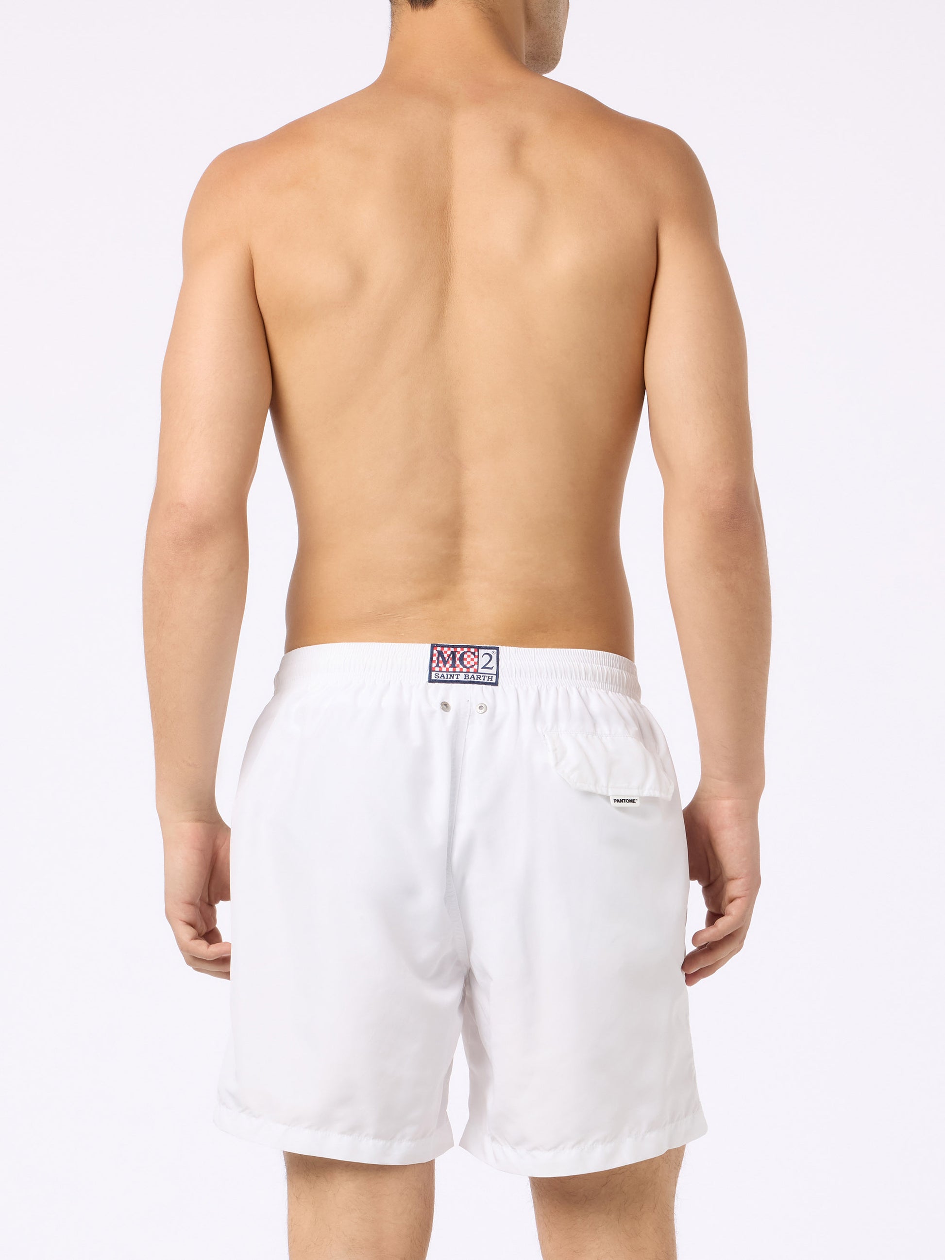 Man lightweight fabric white swim shorts Lighting Pantone | PANTONE® SPECIAL EDITION - MC2 Saint Barth
