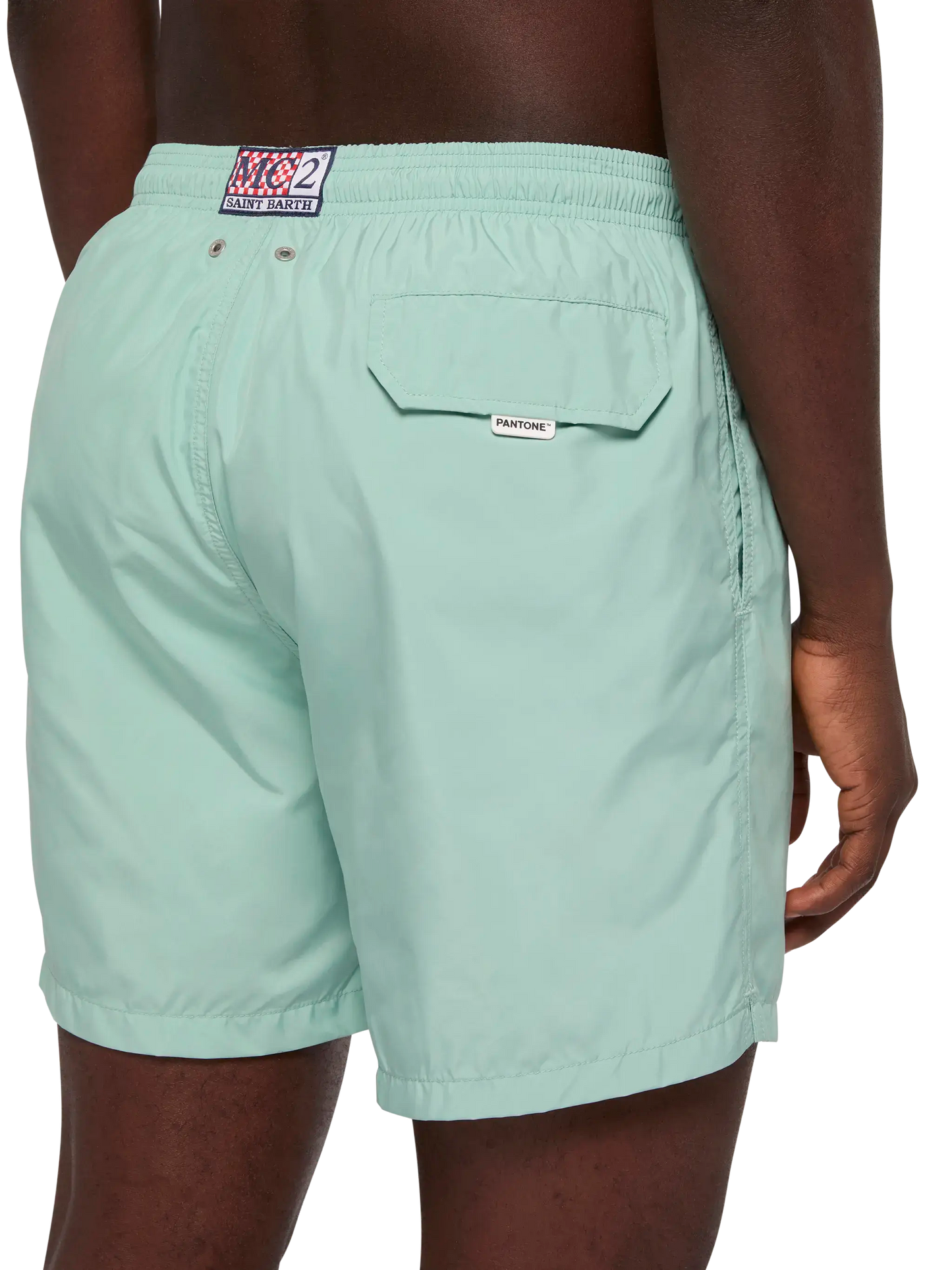 Lightweight fabric sage green swim shorts Lighting Pantone | PANTONE® SPECIAL EDITION - MC2 Saint Barth