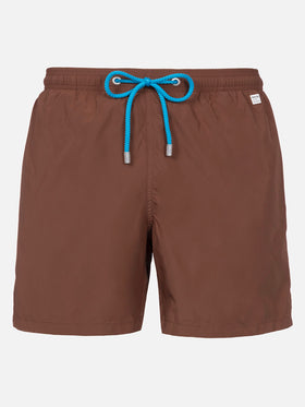 Man lightweight fabric brown swim shorts Lighting Pantone | PANTONE® SPECIAL EDITION